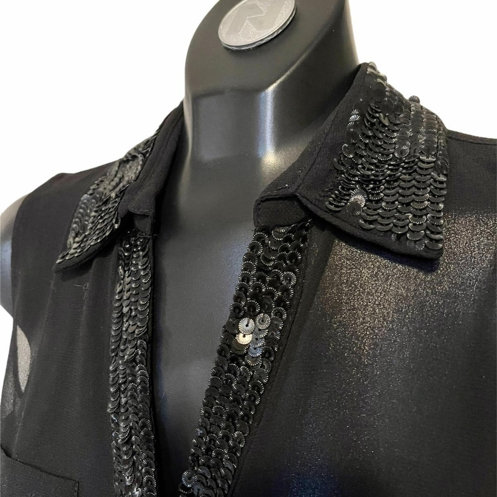 Mendochino See Through Blouse/ Sequins detail